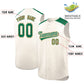 Custom Cream Kelly Green Personalized Classic Authentic Sleeveless Baseball Jersey Limited