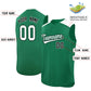Custom Kelly Green White Personalized Classic Authentic Sleeveless Baseball Jersey Limited