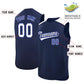 Custom Navy White Personalized Classic Authentic Sleeveless Baseball Jersey Limited