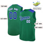 Custom Kelly Green Royal Personalized Classic Authentic Sleeveless Baseball Jersey Limited