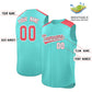 Custom Bright Green Light Red Personalized Classic Authentic Sleeveless Baseball Jersey Limited