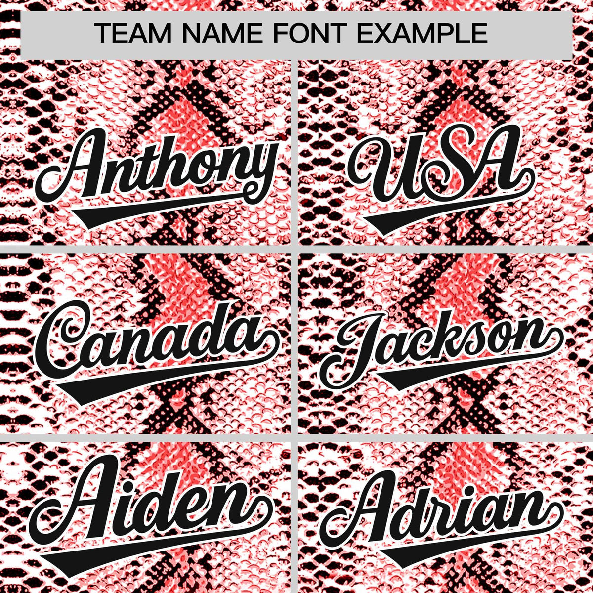 Custom Red Snakeskin Pattern Authentic Sleeveless Baseball Jersey Limited