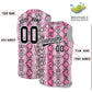 Custom Pink Snakeskin Pattern Authentic Sleeveless Baseball Jersey Limited