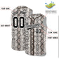Custom Brown Snakeskin Pattern Authentic Sleeveless Baseball Jersey Limited
