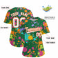 Custom Kelly Green Graffiti Fashion Baseball Jersey For Women Limited