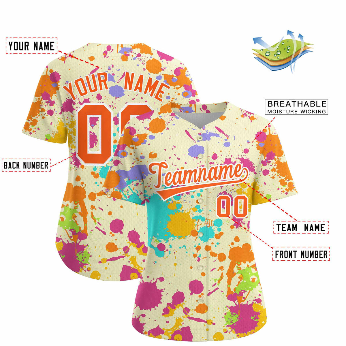 Custom Cream Graffiti Fashion Baseball Jersey For Women Limited