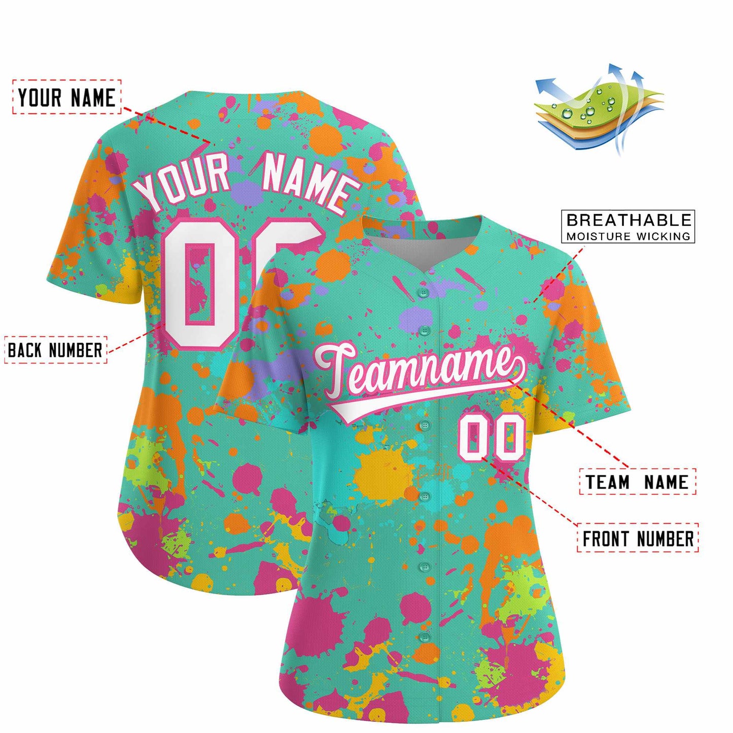 Custom Bright Green Graffiti Fashion Baseball Jersey For Women Limited