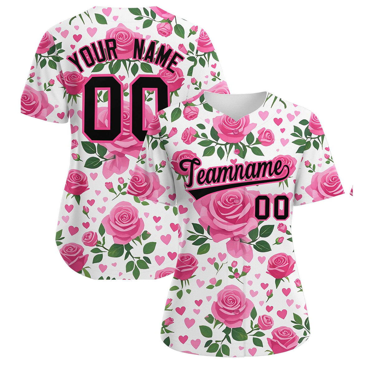 Custom White Black Breast Cancer Awareness Month Pink Ribbon Authentic Baseball Jersey for Women