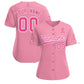 Custom Light Pink Pink Breast Cancer Awareness Month Pink Ribbon Authentic Baseball Jersey for Women