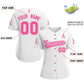 Custom White Pink Breast Cancer Awareness Month Pink Ribbon Authentic Baseball Jersey for Women Limited