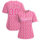 Custom Light Pink Pink Breast Cancer Awareness Month Pink Ribbon Authentic Baseball Jersey for Women