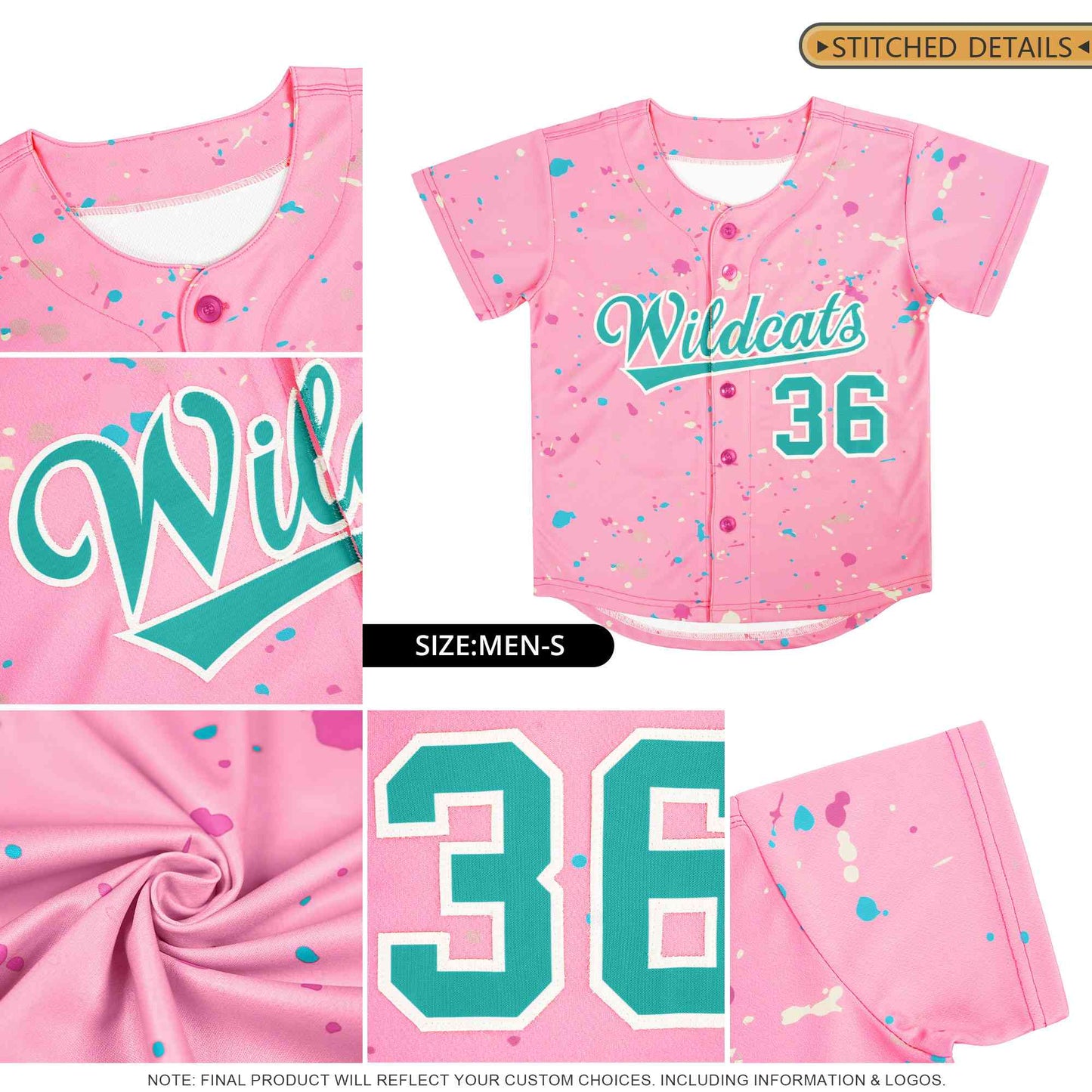 Custom Black Pink Breast Cancer Awareness Month Pink Ribbon Authentic Baseball Jersey for Women Limited