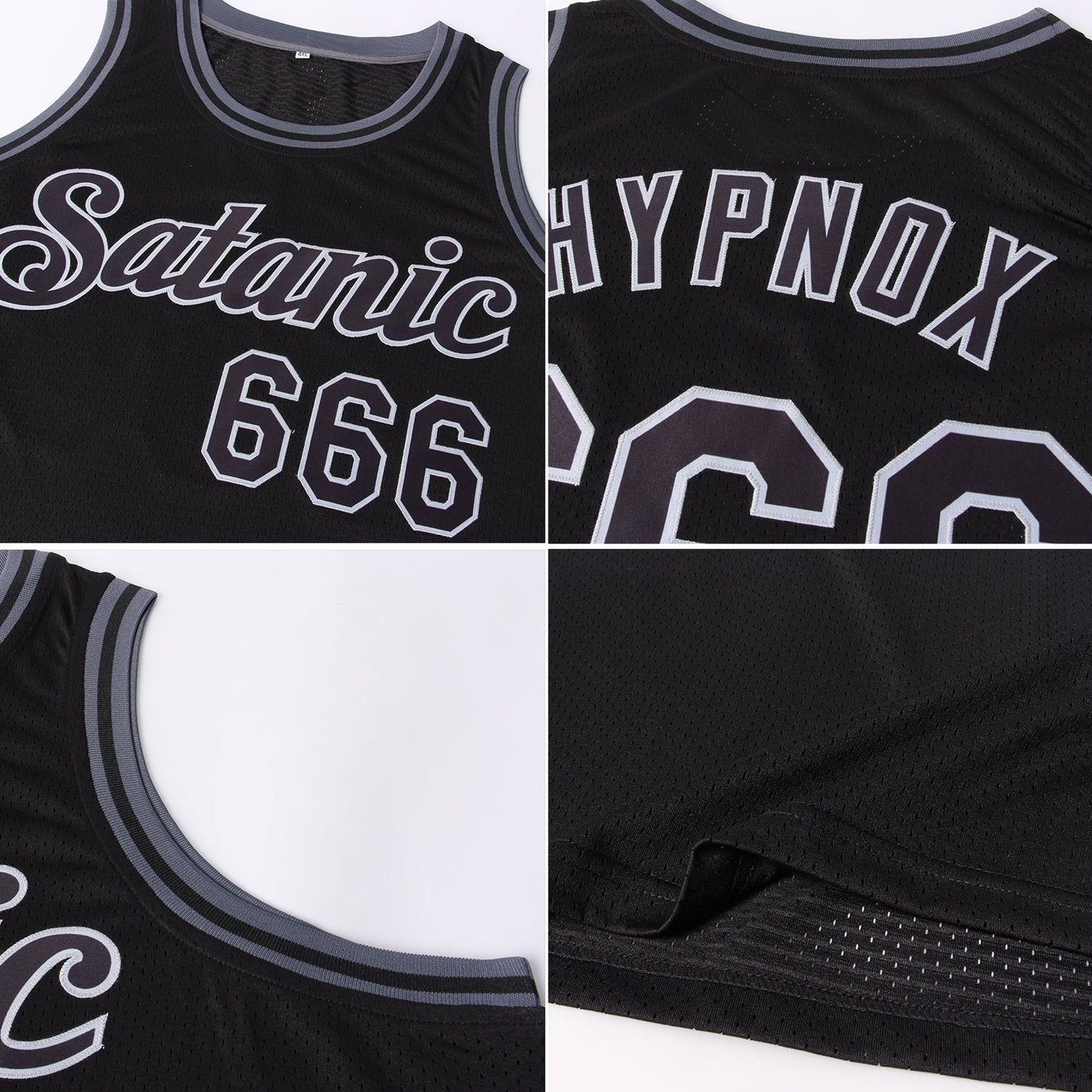Custom Black Black-Gray Authentic Throwback Basketball Jersey Limited