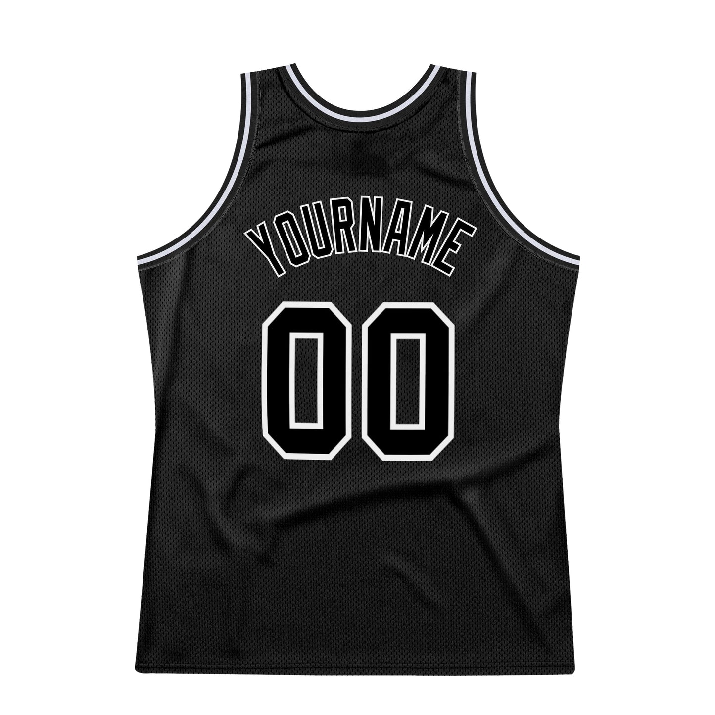 Custom Black Black-White Authentic Throwback Basketball Jersey Limited
