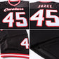 Custom Black White-Red Mesh Authentic Throwback Football Jersey Limited