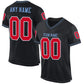 Custom Black Red-Light Blue Mesh Authentic Throwback Football Jersey Limited