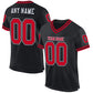 Custom Black Red-White Mesh Authentic Throwback Football Jersey Limited