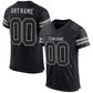 Custom Black Black-Gray Mesh Authentic Football Jersey Limited