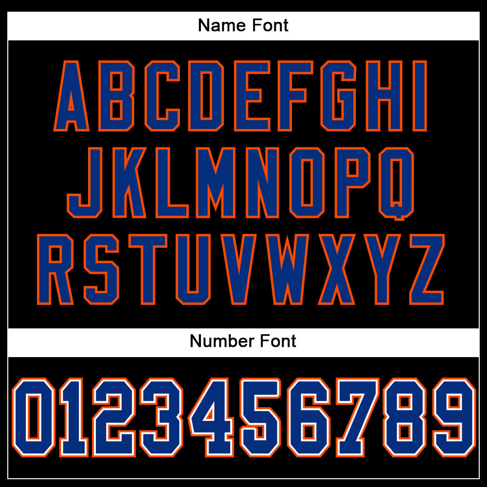 Custom Black Royal-Orange Mesh Authentic Football Jersey Limited