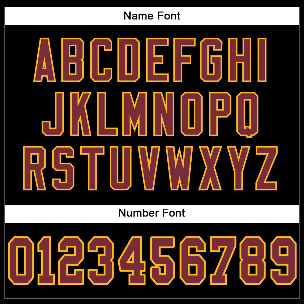 Custom Black Burgundy-Gold Mesh Authentic Football Jersey Limited