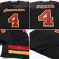 Custom Black Burgundy-Gold Mesh Authentic Football Jersey Limited