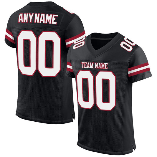 Custom Black White-Cardinal Mesh Authentic Football Jersey Limited