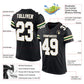 Custom Black White-Cream Mesh Authentic Football Jersey Limited