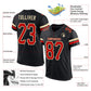 Custom Black Red-Cream Mesh Authentic Football Jersey Limited