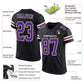 Custom Black Purple-Cream Mesh Authentic Football Jersey Limited