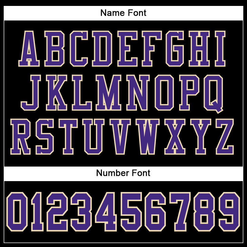 Custom Black Purple-Cream Mesh Authentic Football Jersey Limited