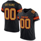 Custom Black Old Gold-Red Mesh Authentic Football Jersey Limited