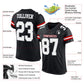 Custom Black White-Gray Mesh Authentic Football Jersey Limited