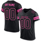 Custom Black Black-Pink Mesh Authentic Football Jersey Limited