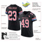 Custom Black Medium Pink-Light Blue Mesh Authentic Football Jersey Limited
