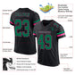 Custom Black Kelly Green-Pink Mesh Authentic Football Jersey Limited