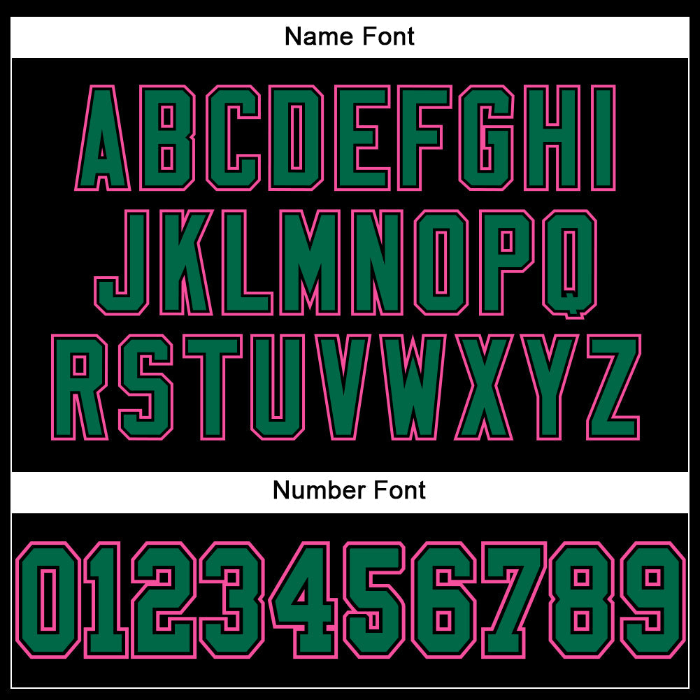 Custom Black Kelly Green-Pink Mesh Authentic Football Jersey Limited