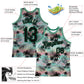 Custom Black Black-Kelly Green 3D Pattern Tropical Hawaii Palm Leaves Authentic Basketball Jersey Limited