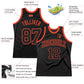 Custom Black Black-Orange Authentic Throwback Basketball Jersey Limited