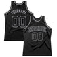 Custom Black Black-Gray Authentic Throwback Basketball Jersey