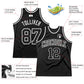 Custom Black Black-White Authentic Throwback Basketball Jersey Limited