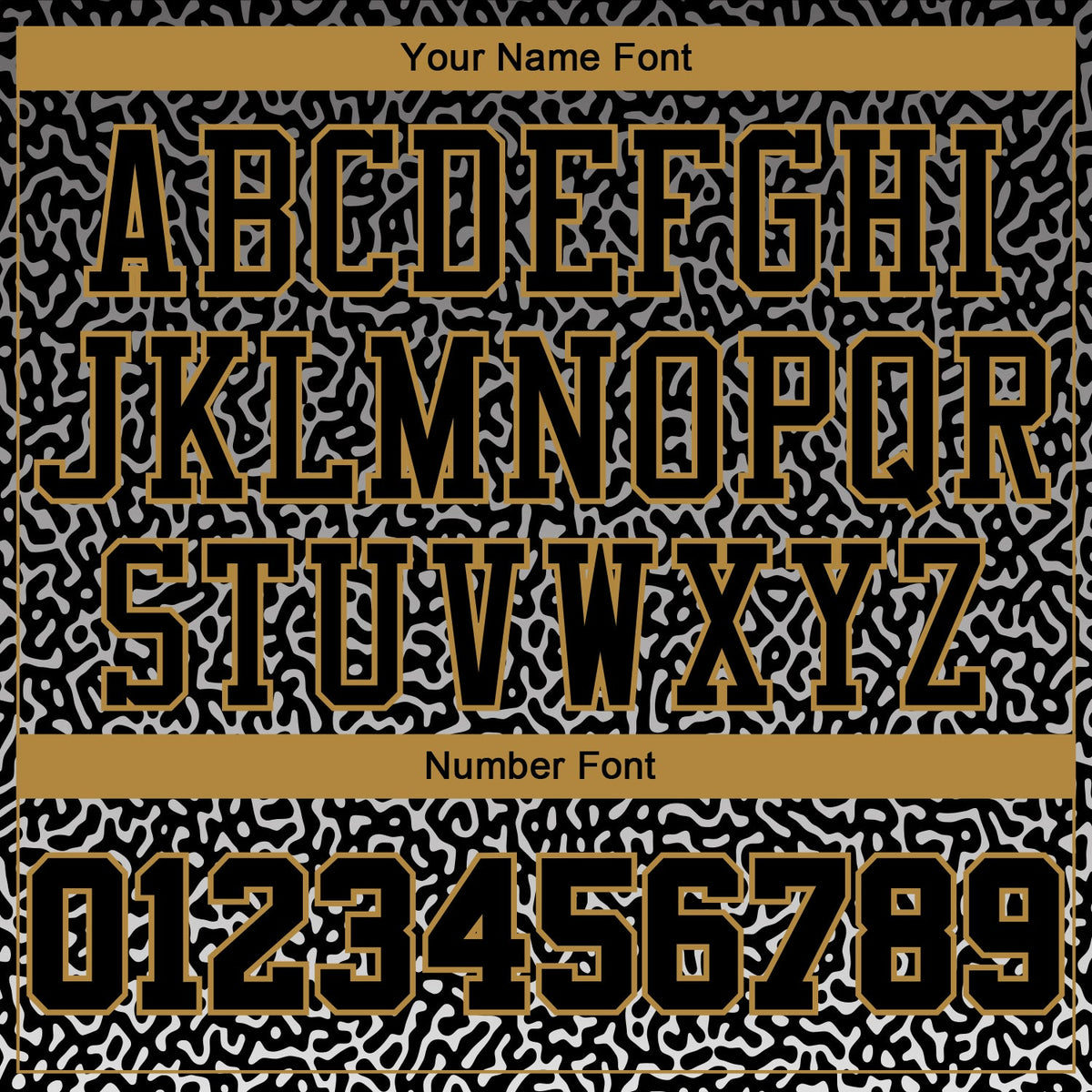 Custom Black Black-Old Gold Round Neck Sublimation Basketball Suit Jersey Limited