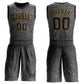 Custom Black Black-Old Gold Round Neck Sublimation Basketball Suit Jersey