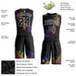 Custom Black Black-White Round Neck Sublimation Basketball Suit Jersey Limited
