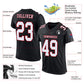 Custom Black White-Red Mesh Authentic Football Jersey Limited