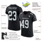 Custom Black Silver Mesh Authentic Football Jersey Limited