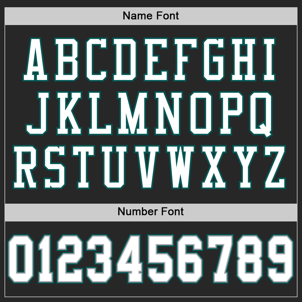 Custom Black White Gray-Midnight Green Mesh Authentic Football Jersey Limited