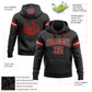 Custom Stitched Black Red-White Football Pullover Sweatshirt Hoodie Limited