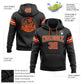 Custom Stitched Black Orange-White Football Pullover Sweatshirt Hoodie Limited