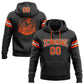 Custom Stitched Black Orange-White Football Pullover Sweatshirt Hoodie Limited