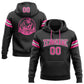 Custom Stitched Black Pink-White Football Pullover Sweatshirt Hoodie Limited